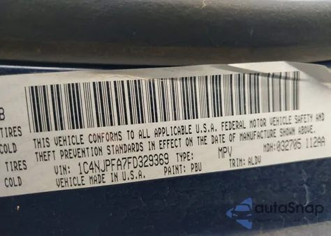 2015 Jeep Patriot High Altitude Edition из США, поврежденный, VIN 1C4NJPFA7FD329369